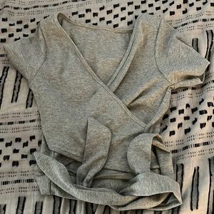 grey cross over crop top